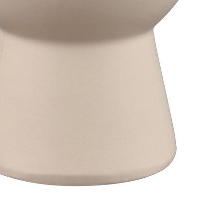 Atlas Lighting Arcas Medium Vase | Cream Earthenware | Modern Fluted Neck | Shelf & Tabletop Decor | 3.5 x 3.5 x 8 in | Model AC11046-01