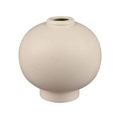 Atlas Lighting Arcas Small Vase | Cream Earthenware | Modern Bud Vase | Shelf & Tabletop Decor | 5.5 x 5.5 x 5.5 in | Model AC11047-01