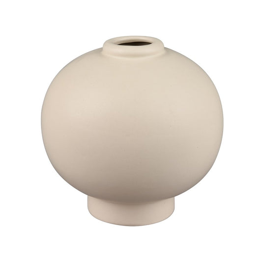 Atlas Lighting Arcas Small Vase | Cream Earthenware | Modern Bud Vase | Shelf & Tabletop Decor | 5.5 x 5.5 x 5.5 in | Model AC11047-01