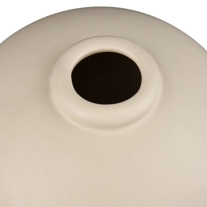 Atlas Lighting Arcas Small Vase | Cream Earthenware | Modern Bud Vase | Shelf & Tabletop Decor | 5.5 x 5.5 x 5.5 in | Model AC11047-01