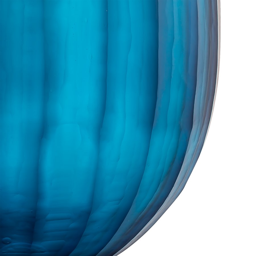 Atlas Aria Large Blue Glass Vase | Faceted Jewel Design | Living Room & Entryway Decor | 10 x 10 x 12.5 in | Model AC11051-01