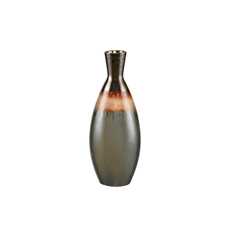Atlas Lighting Arne Small Vase | Brown Reactive Earthenware | Living Room & Entryway Decor | 5.25 x 5.25 x 13.75 in | Model AC11055-01
