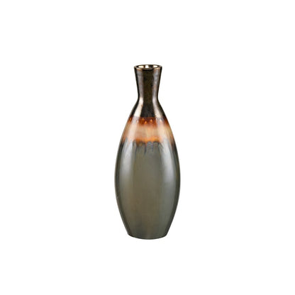 Atlas Lighting Arne Small Vase | Brown Reactive Earthenware | Living Room & Entryway Decor | 5.25 x 5.25 x 13.75 in | Model AC11055-01