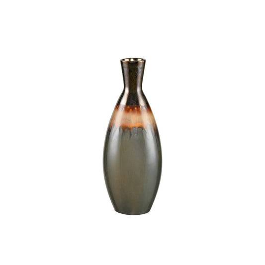 Atlas Lighting Arne Small Vase | Brown Reactive Earthenware | Living Room & Entryway Decor | 5.25 x 5.25 x 13.75 in | Model AC11055-01