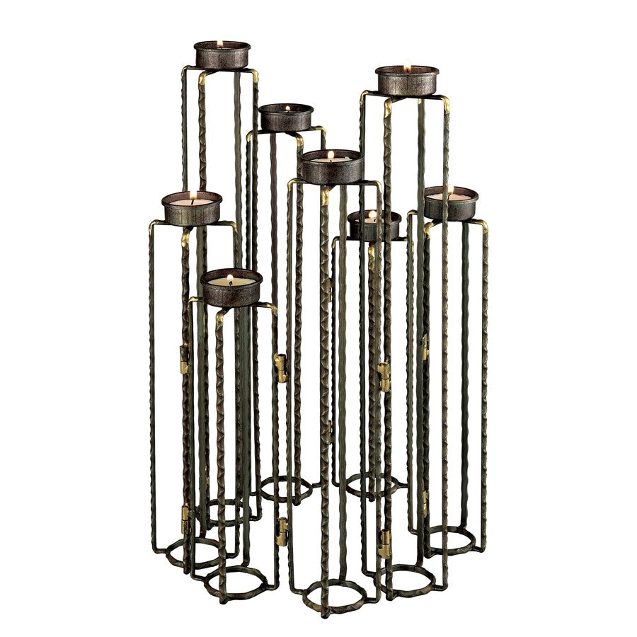 Atlas Lighting Ascencio Candleholder | Aged Brass Metal | Dining Room & Mantel Decor | 24 x 2.75 x 16 in | Model AC11056-01