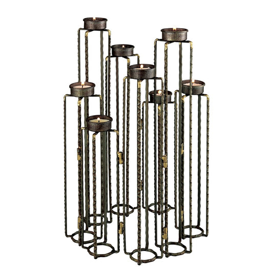 Atlas Lighting Ascencio Candleholder | Aged Brass Metal | Dining Room & Mantel Decor | 24 x 2.75 x 16 in | Model AC11056-01