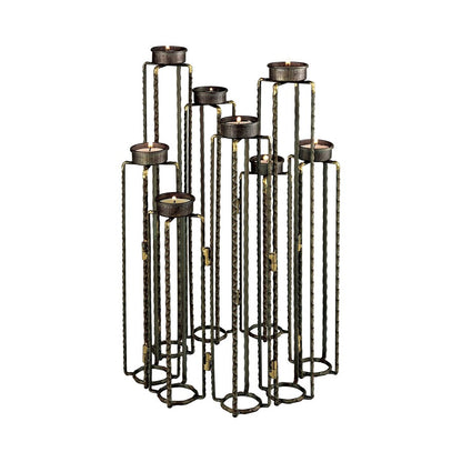 Atlas Lighting Ascencio Candleholder | Aged Brass Metal | Dining Room & Mantel Decor | 24 x 2.75 x 16 in | Model AC11056-01