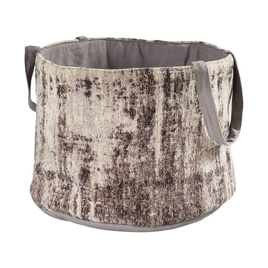 Atlas Lighting Asher Basket | Greige Fabric | Living Room & Entryway Storage | 16 x 16 x 12 in | Model AC11059-01