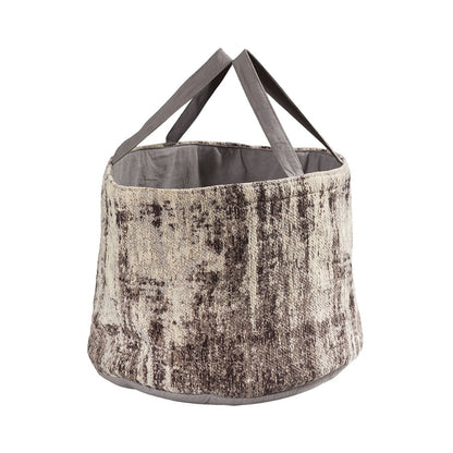 Atlas Lighting Asher Basket | Greige Fabric | Living Room & Entryway Storage | 16 x 16 x 12 in | Model AC11059-01