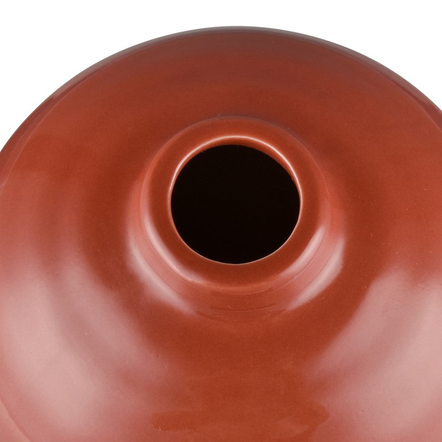Atlas Lighting Baer 4in Set of 3 Bud Vases | Brick Red & Stone Gray Earthenware | Shelf & Tabletop Decor | 4 x 4 x 6 in | Model AC11065-01S