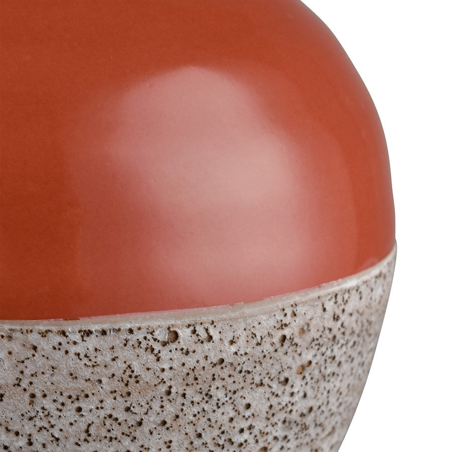 Atlas Lighting Baer 4in Set of 3 Bud Vases | Brick Red & Stone Gray Earthenware | Shelf & Tabletop Decor | 4 x 4 x 6 in | Model AC11065-01S
