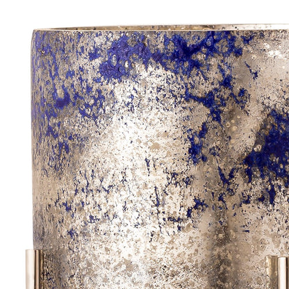 Atlas Lighting Bailey Medium Vase | Antique Silver Glass with Gold Stand | Living Room & Entryway Decor | 7 x 7 x 9 in | Model AC11067-01