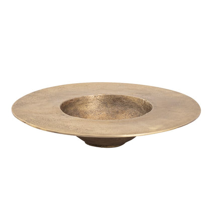 Atlas Lighting Barish 16in Round Decorative Plate | Aged Brass Hammered Metal | Wall Hanging & Entertaining | 16 x 16 x 4 in | Model AC11072-01
