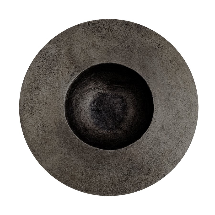 Atlas Lighting Barish 16in Round Decorative Plate | Black Hammered Metal | Wall Hanging & Entertaining | 16 x 16 x 3 in | Model AC11072-02