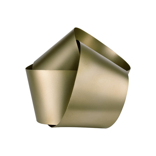 Atlas Lighting Bayer Large Object | Matte Gold Metal Ribbon Knot | Statement Shelf & Table Decor | 10 x 6.75 x 7.6 in | Model AC11078-02