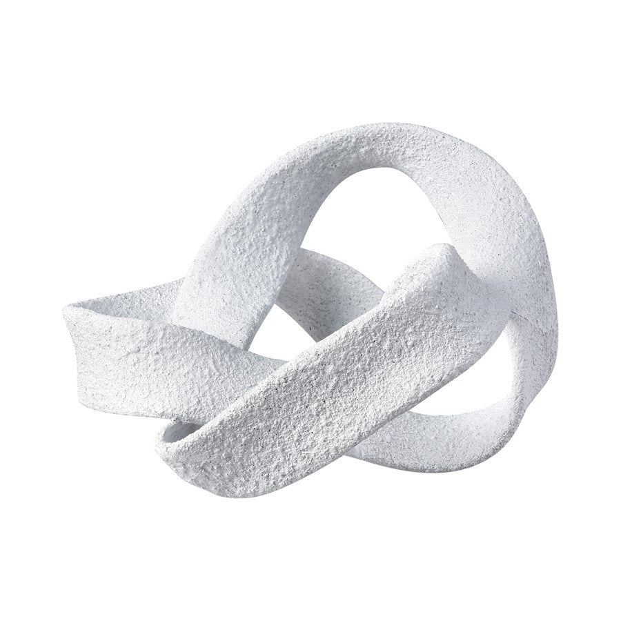 Atlas Lighting Baze Object | Textured White Composite Twisted Sculpture | Shelf & Tabletop Decor | 13.25 x 11 x 6.75 in | Model AC11079-01