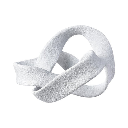 Atlas Lighting Baze Object | Textured White Composite Twisted Sculpture | Shelf & Tabletop Decor | 13.25 x 11 x 6.75 in | Model AC11079-01