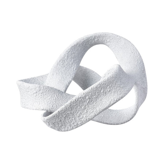 Atlas Lighting Baze Object | Textured White Composite Twisted Sculpture | Shelf & Tabletop Decor | 13.25 x 11 x 6.75 in | Model AC11079-01