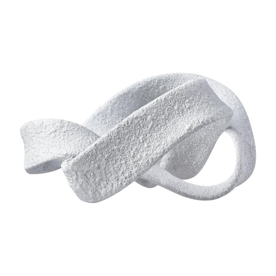 Atlas Lighting Baze Object | Textured White Composite Twisted Sculpture | Shelf & Tabletop Decor | 13.25 x 11 x 6.75 in | Model AC11079-01