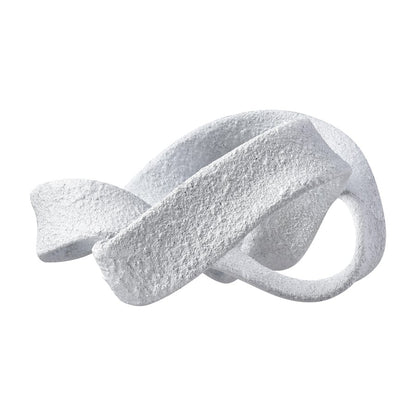 Atlas Lighting Baze Object | Textured White Composite Twisted Sculpture | Shelf & Tabletop Decor | 13.25 x 11 x 6.75 in | Model AC11079-01