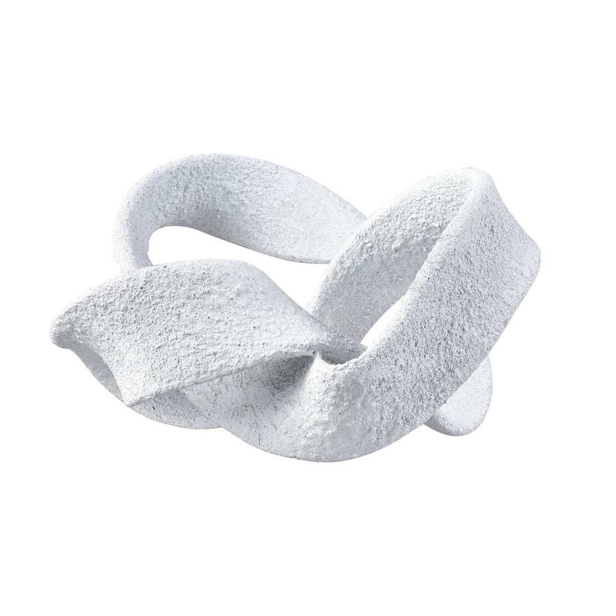 Atlas Lighting Baze Object | Textured White Composite Twisted Sculpture | Shelf & Tabletop Decor | 13.25 x 11 x 6.75 in | Model AC11079-01
