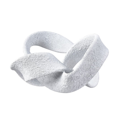 Atlas Lighting Baze Object | Textured White Composite Twisted Sculpture | Shelf & Tabletop Decor | 13.25 x 11 x 6.75 in | Model AC11079-01