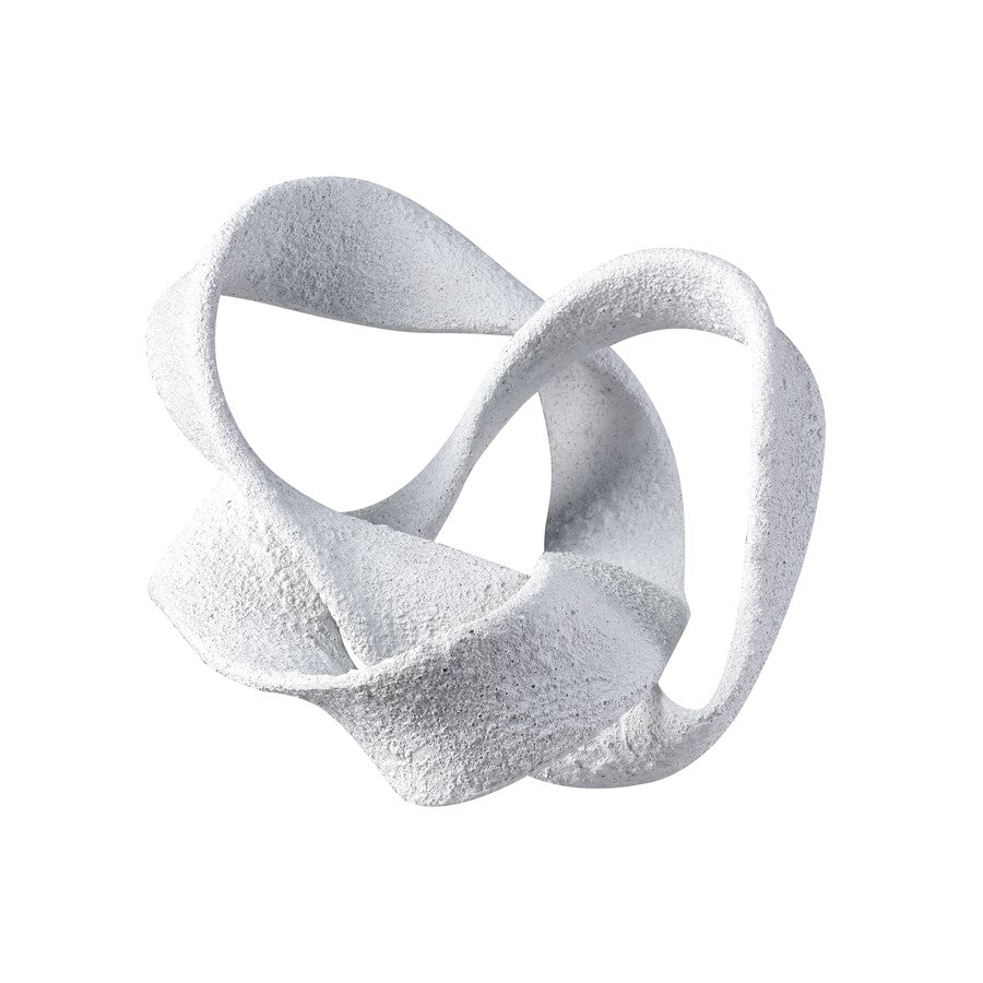 Atlas Lighting Baze Object | Textured White Composite Twisted Sculpture | Shelf & Tabletop Decor | 13.25 x 11 x 6.75 in | Model AC11079-01