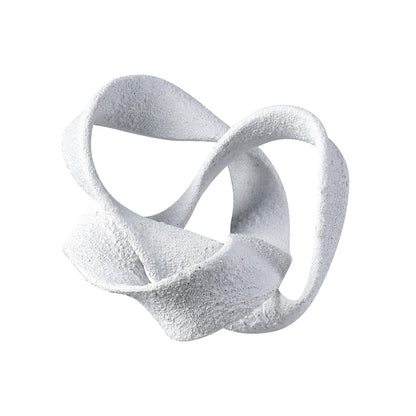 Atlas Lighting Baze Object | Textured White Composite Twisted Sculpture | Shelf & Tabletop Decor | 13.25 x 11 x 6.75 in | Model AC11079-01