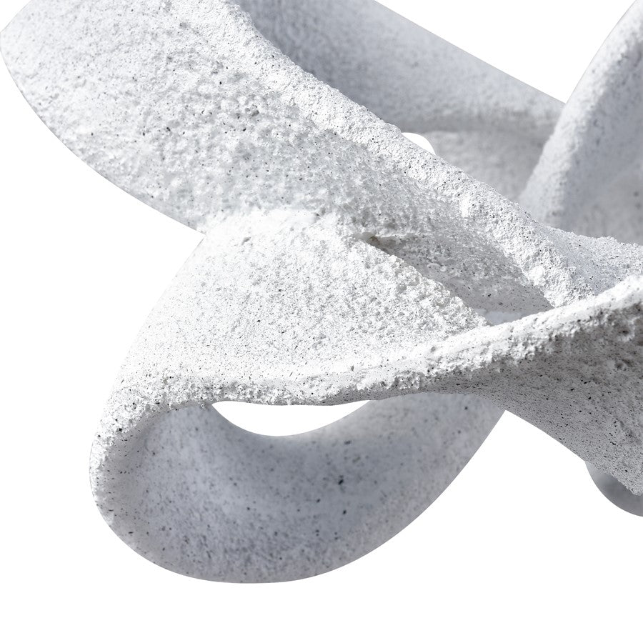 Atlas Lighting Baze Object | Textured White Composite Twisted Sculpture | Shelf & Tabletop Decor | 13.25 x 11 x 6.75 in | Model AC11079-01