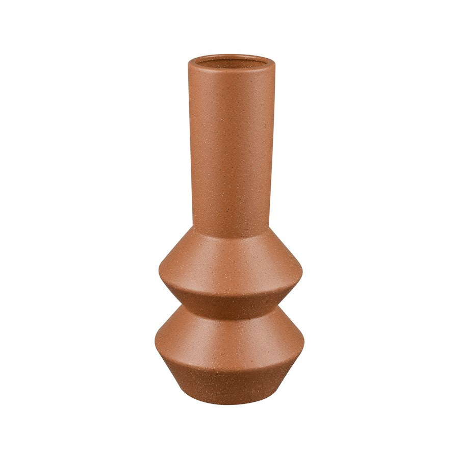 Atlas Lighting Belen Medium Vase | Rust Earthenware Modern Sculpture | Living Room & Entryway Decor | 6 x 6 x 14 in | Model AC11085-01