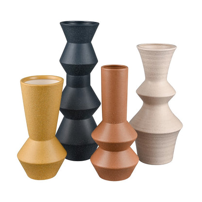 Atlas Lighting Belen Medium Vase | Rust Earthenware Modern Sculpture | Living Room & Entryway Decor | 6 x 6 x 14 in | Model AC11085-01