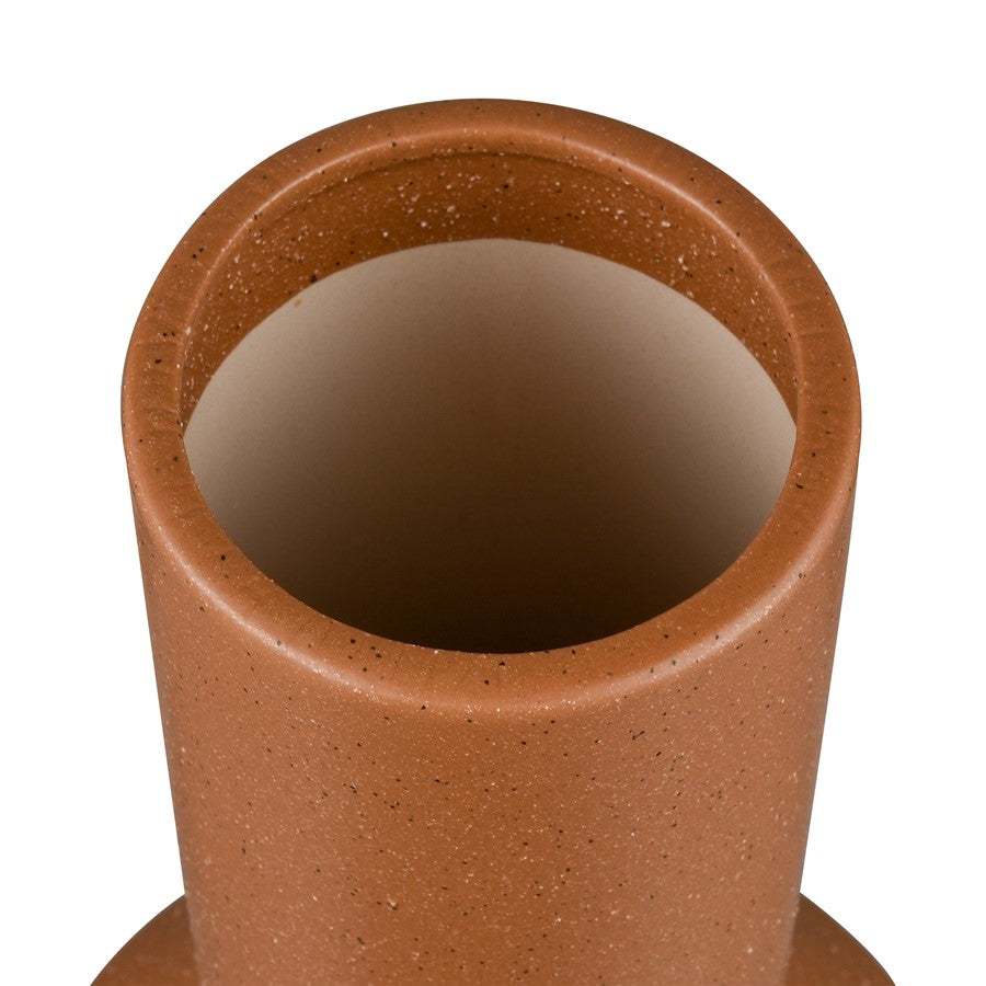 Atlas Lighting Belen Medium Vase | Rust Earthenware Modern Sculpture | Living Room & Entryway Decor | 6 x 6 x 14 in | Model AC11085-01