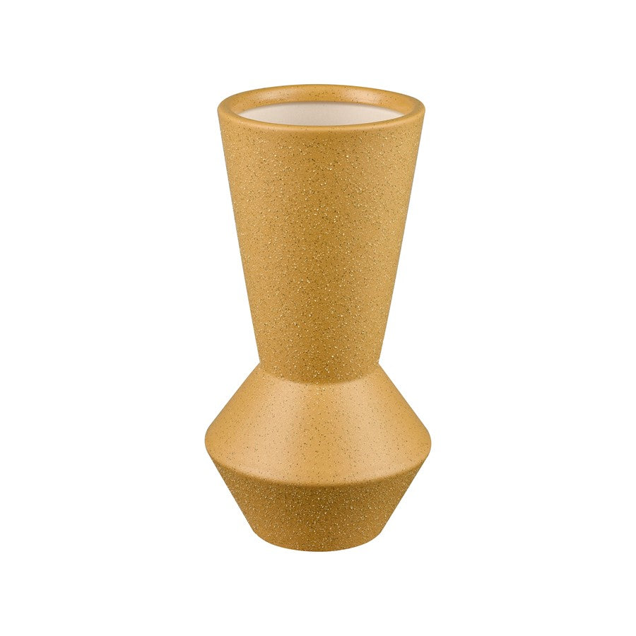 Atlas Lighting Belen Small Vase | Yellow Earthenware Modern Sculpture | Living Room & Shelf Decor | 6.25 x 6.25 x 12 in | Model AC11086-01