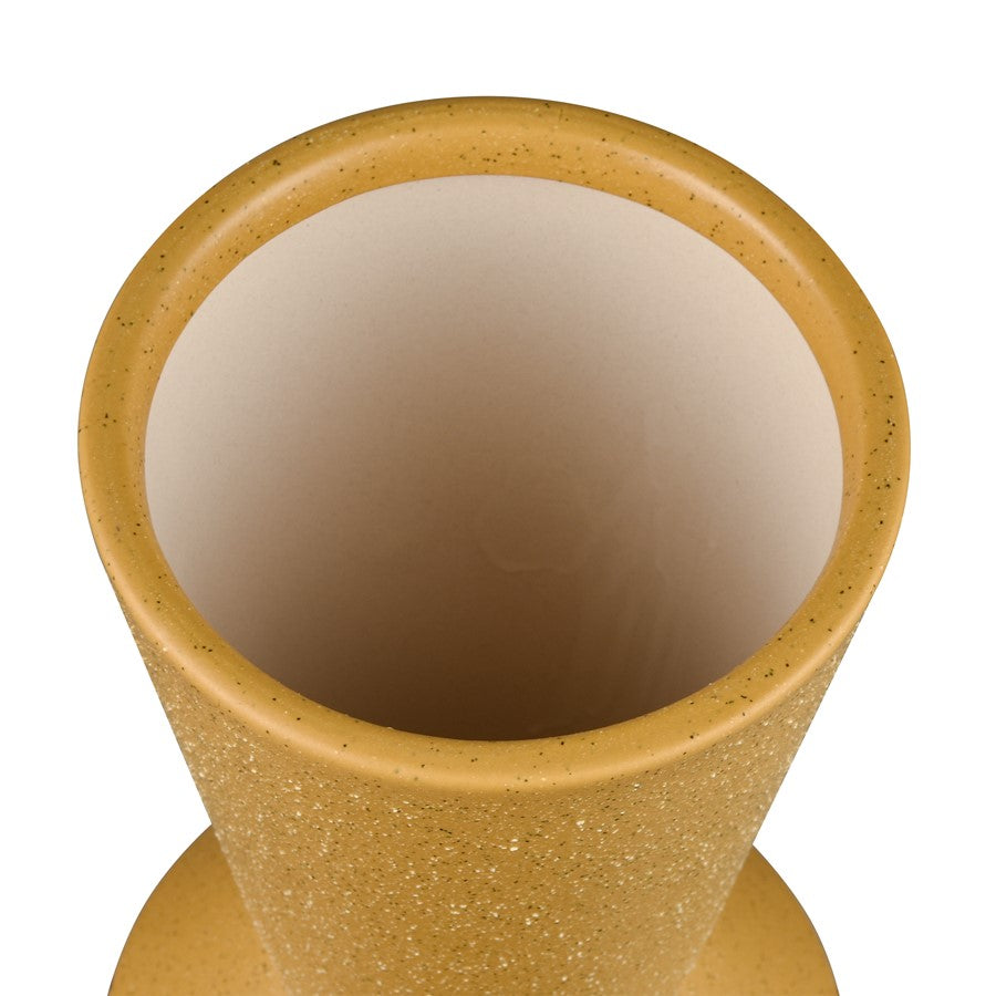 Atlas Lighting Belen Small Vase | Yellow Earthenware Modern Sculpture | Living Room & Shelf Decor | 6.25 x 6.25 x 12 in | Model AC11086-01