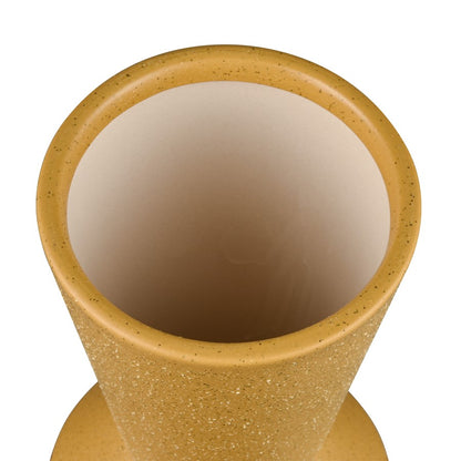 Atlas Lighting Belen Small Vase | Yellow Earthenware Modern Sculpture | Living Room & Shelf Decor | 6.25 x 6.25 x 12 in | Model AC11086-01