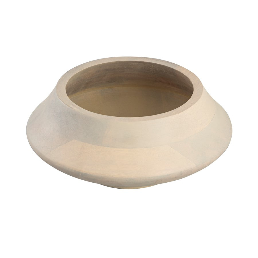 Atlas Lighting Belle Bowl | Bleached Mango Wood Whitewash | Coffee Table & Entryway Catchall | 10.5 x 10.5 x 4.5 in | Model AC11087-01