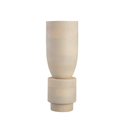 Atlas Lighting Belle Small Vase | Bleached Mango Wood Whitewash | Living Room & Entryway Sculpture | 6 x 6 x 17 in | Model AC11088-01