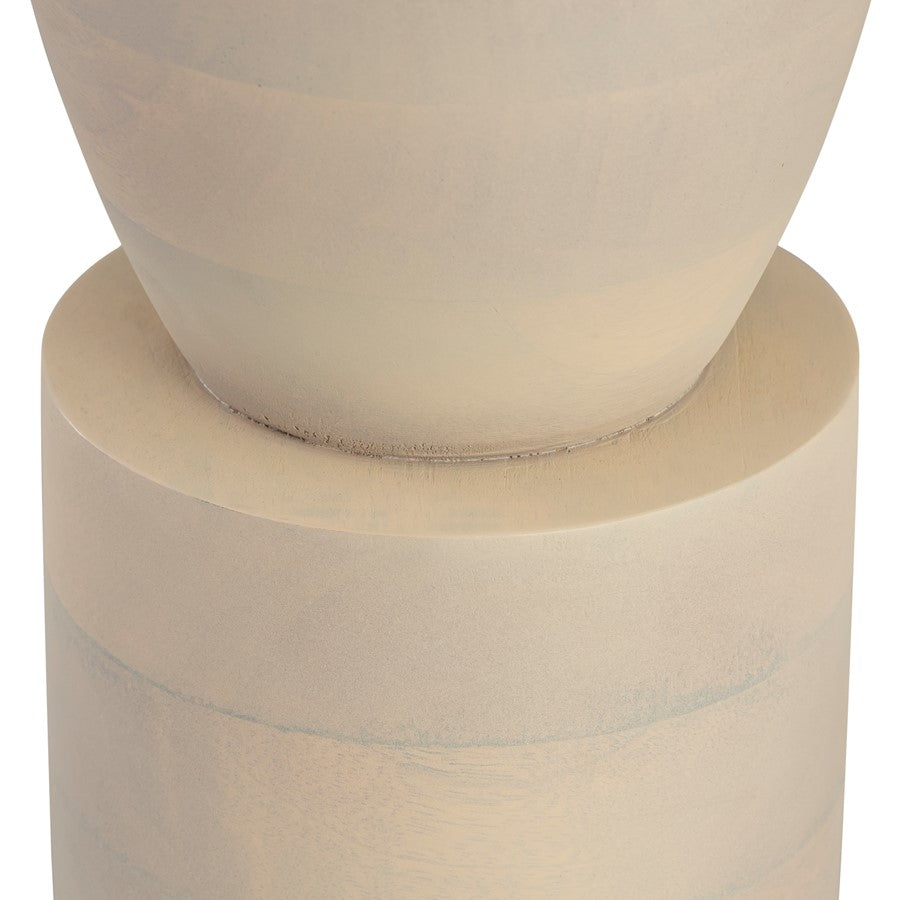Atlas Lighting Belle Small Vase | Bleached Mango Wood Whitewash | Living Room & Entryway Sculpture | 6 x 6 x 17 in | Model AC11088-01
