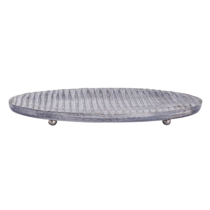 Atlas Lighting Bennett Tray | Graywash Mango Wood with Nickel Feet | Coffee Table & Entryway Organizer | 13.75 x 7 x 1 in | Model AC11092-01