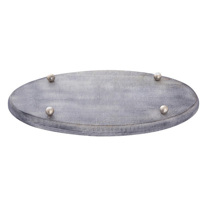 Atlas Lighting Bennett Tray | Graywash Mango Wood with Nickel Feet | Coffee Table & Entryway Organizer | 13.75 x 7 x 1 in | Model AC11092-01