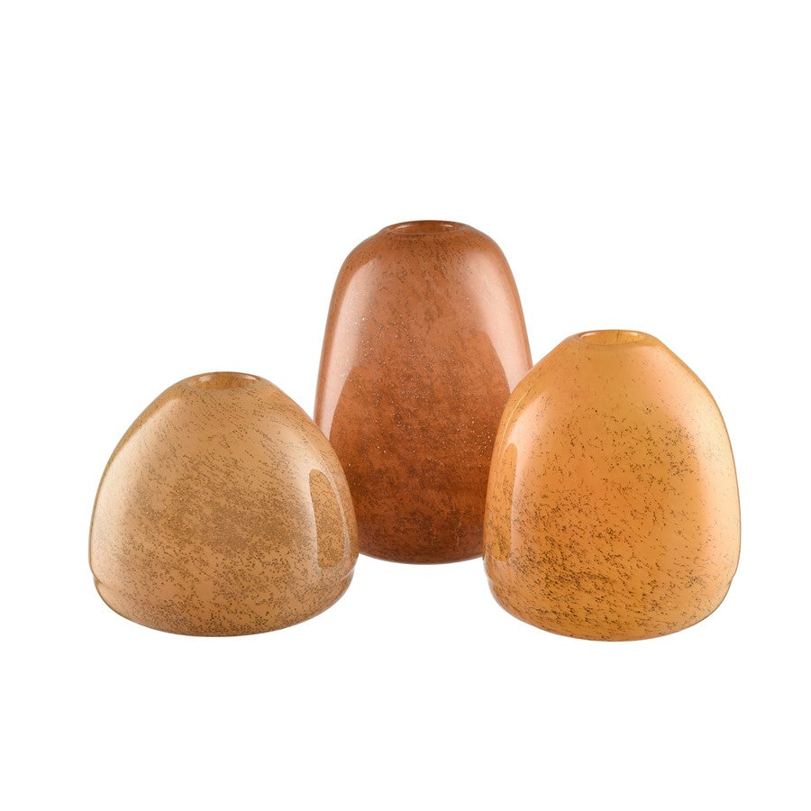 Atlas Lighting Berk Medium Vase | Orange Textured Glass | Modern/Contemporary | 7.5 x 7.5 x 8 in | Model AC11094-02