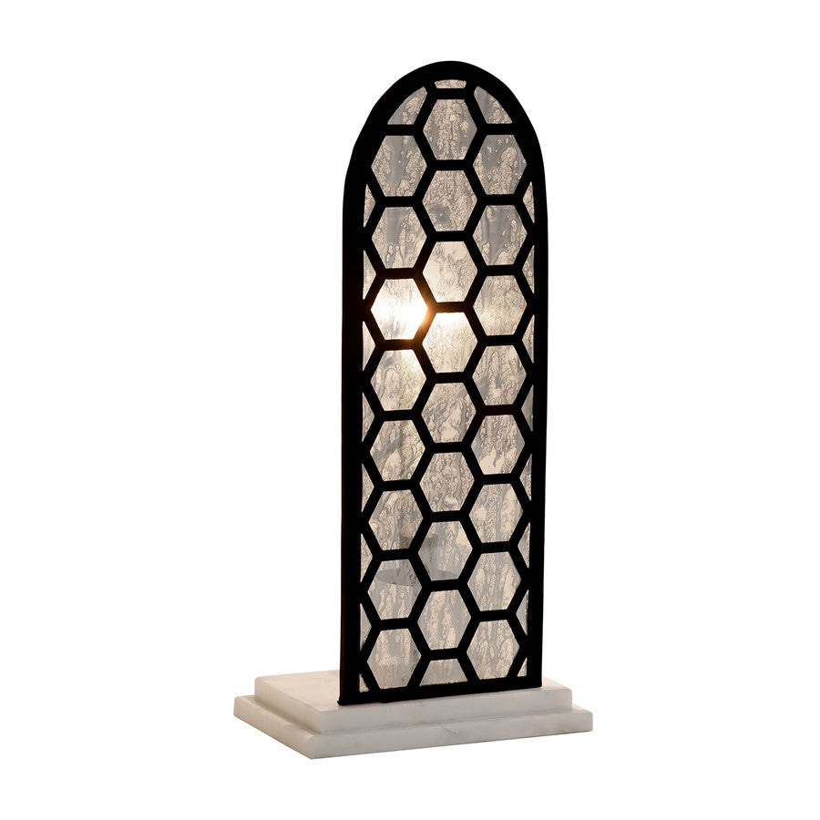 Atlas Lighting Berlin Candleholder | Black Metal & Antique Mercury Glass | Transitional | 7.5 x 5 x 17 in | Model AC11095-01