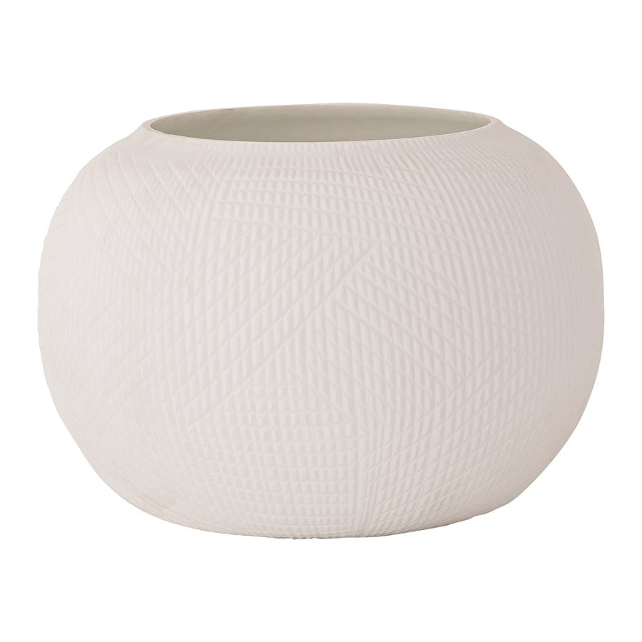 Atlas Lighting Besse Large Vase | Matte White Textured Glass | Transitional | 16 x 16 x 11 in | Model AC11097-01