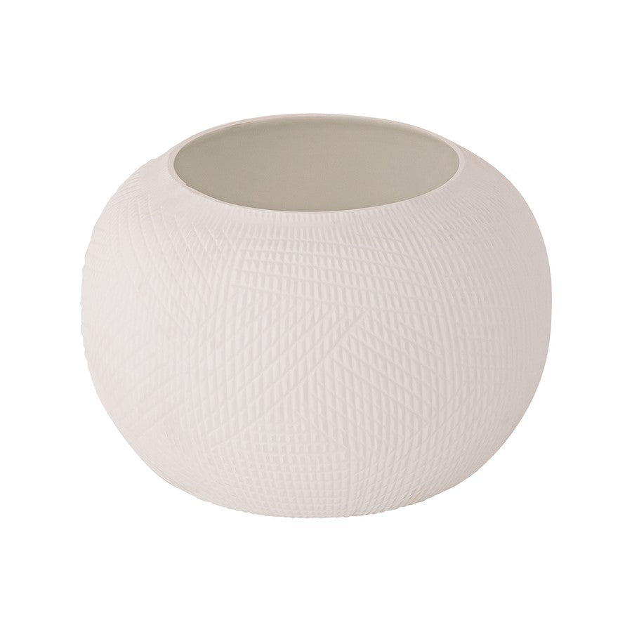 Atlas Lighting Besse Large Vase | Matte White Textured Glass | Transitional | 16 x 16 x 11 in | Model AC11097-01
