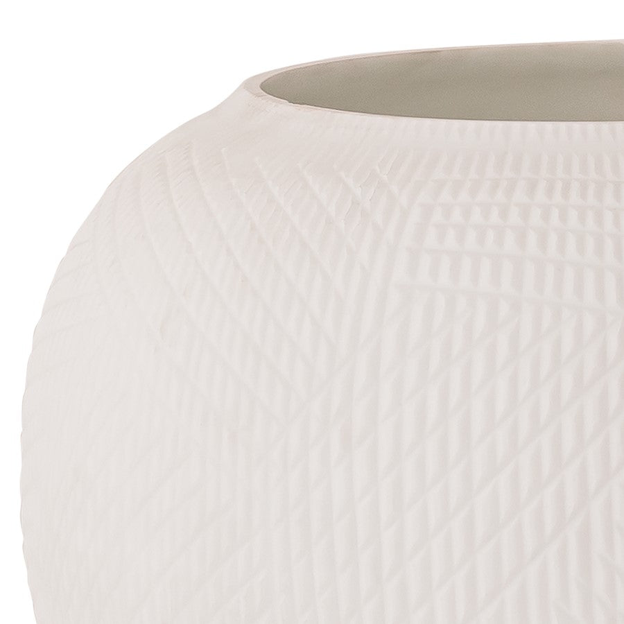Atlas Lighting Besse Large Vase | Matte White Textured Glass | Transitional | 16 x 16 x 11 in | Model AC11097-01
