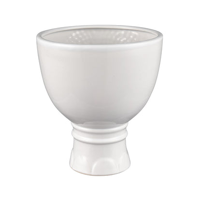 Atlas Lighting Bette Vase | White Earthenware with Gold Accents | Living Room & Entryway Decor | 7.25 x 7.25 x 8 in | Model AC11100-01