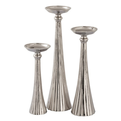 Atlas Lighting Bion Candleholder Set of 3 | Polished Nickel Metal | Dining Room & Mantel Decor | 4.5 x 4.25 x 15 in | Model AC11102-01S