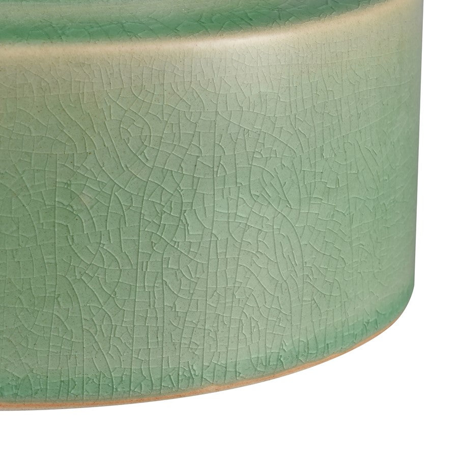 Atlas Lighting Bobby Medium Vase | Modern Green Earthenware | Living Room & Entryway Decor | 6.25 x 6.25 x 5 in | Model AC11106-01