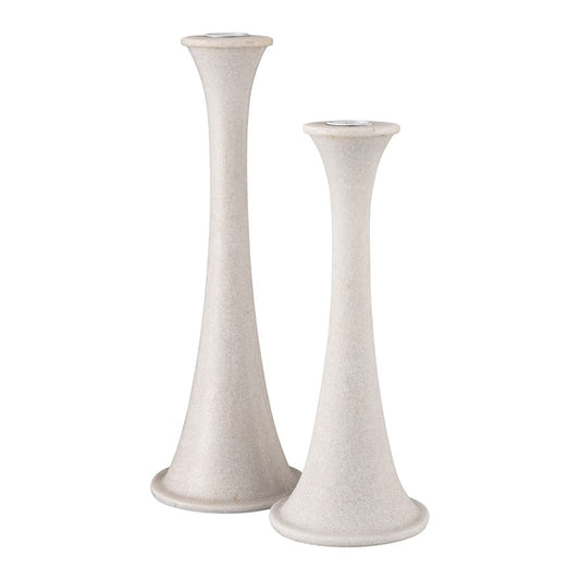 Atlas Lighting Bonnie Candleholder Set of 2 | Alabaster Composite | Dining Room & Mantel Decor | 4.25 x 4.25 x 12.5 in | Model AC11111-01S