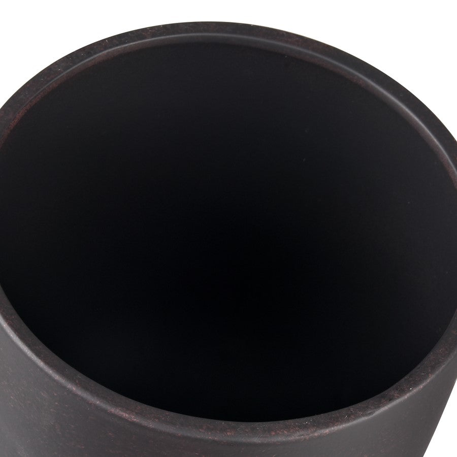 Atlas Lighting Booth Vase | Modern Matte Black Earthenware | Living Room & Entryway Decor | 8 x 8 x 10.25 in | Model AC11114-02